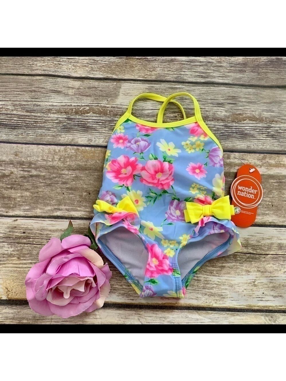 🌴NWT RUFFLE & BOW SWIMSUIT - Picture 2 of 3